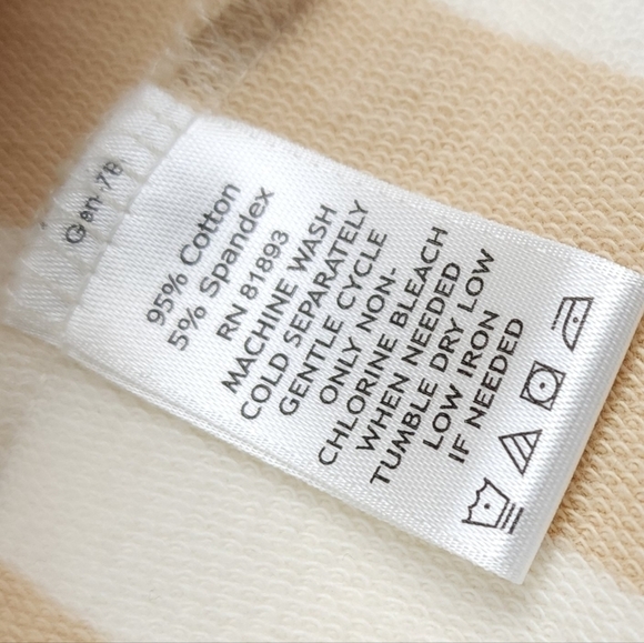 Isaac Mizrahi Cream Tan Stripe Cotton Sweater Blazer Sz S - Picture 6 of 14